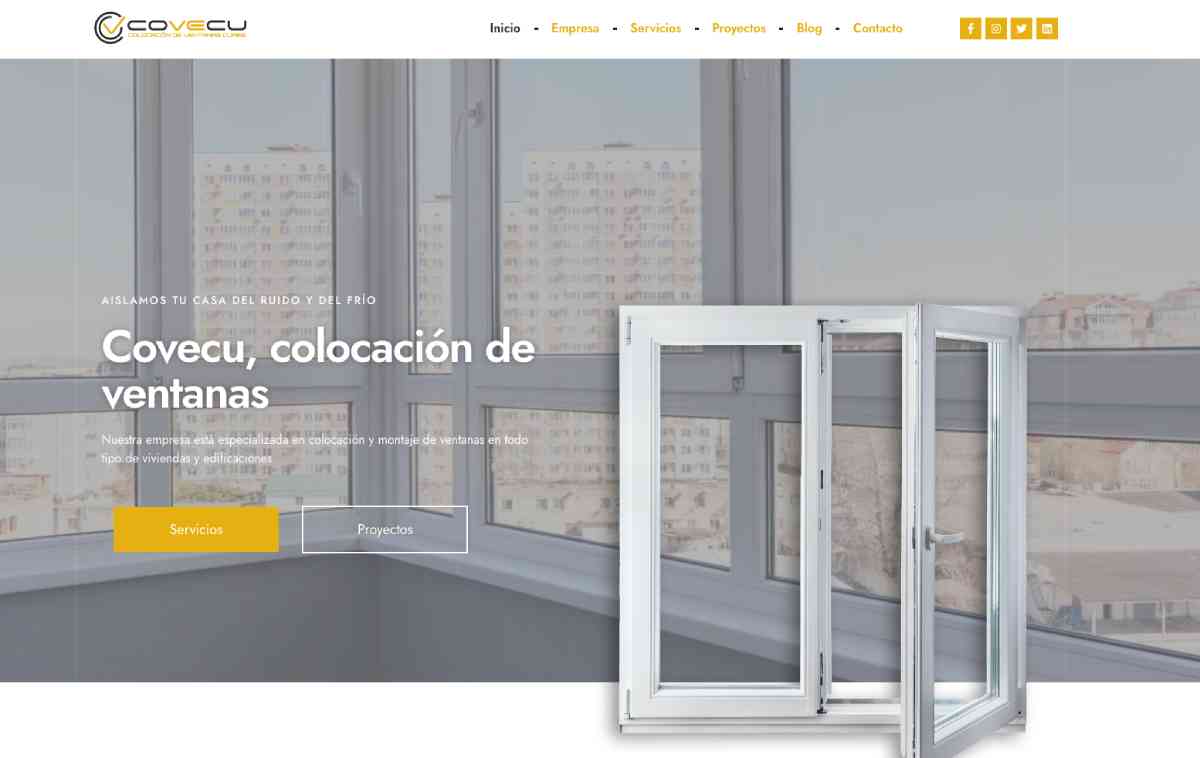 Captura de pantalla de la web de Covecu